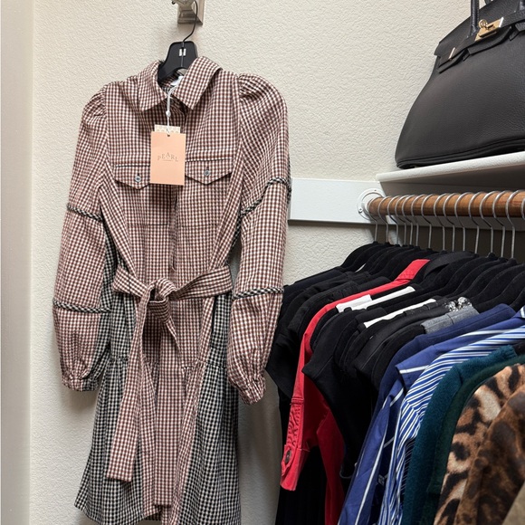 Elegant Plaid Long Sleeve Dress - Picture 4 of 8